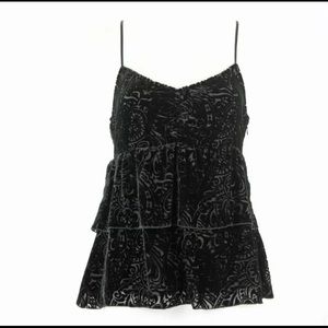 Silky velvet tiered cami